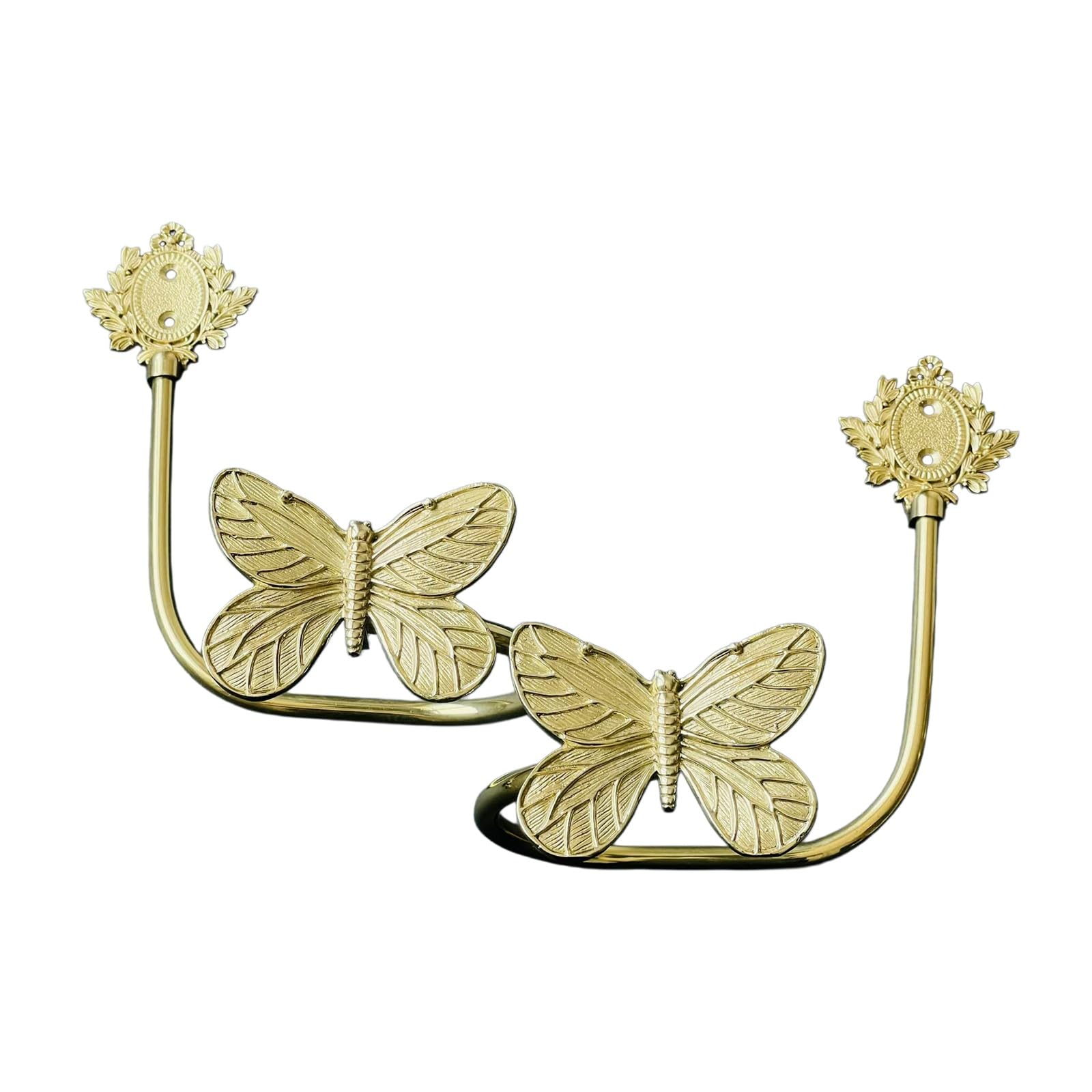 Curtain Holdbacks 2Pcs - Curtain Side Holders for Wall, Drapes Pull Backs Hook, Window Drapery Tie Backs Wall Mounted, Curtain Hardware Accessories