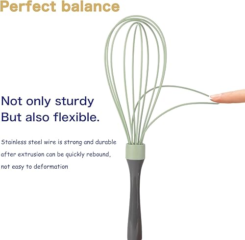 Miniatura 4 de Batidor apto para lavavajillas, batidor profesional para cocinar antiarañazos, acero inoxidable y silicona Wisk, herramienta de batidor de goma de