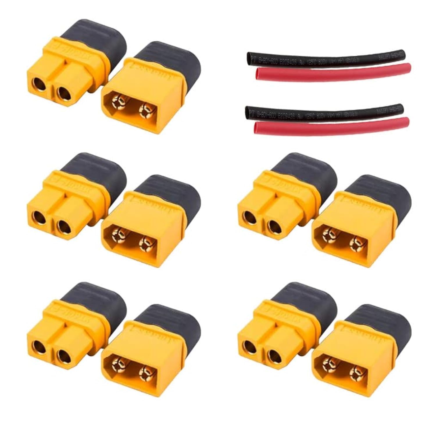 LINSYRC 5 Pairs XT-60 XT60H Bullet Plug Male Female Connector Adapter with Sheath Housing for RC Lipo Battery