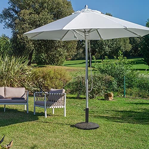 COSTWAY Resin Parasol Base, 38mm/48mm Heavy Duty Umbrella Stand Holder with Wheels, Outdoor Garden Patio Yard Cantilever Banana Umbrella Base (10kg, 45 x 45 x 34cm, without Wheels)