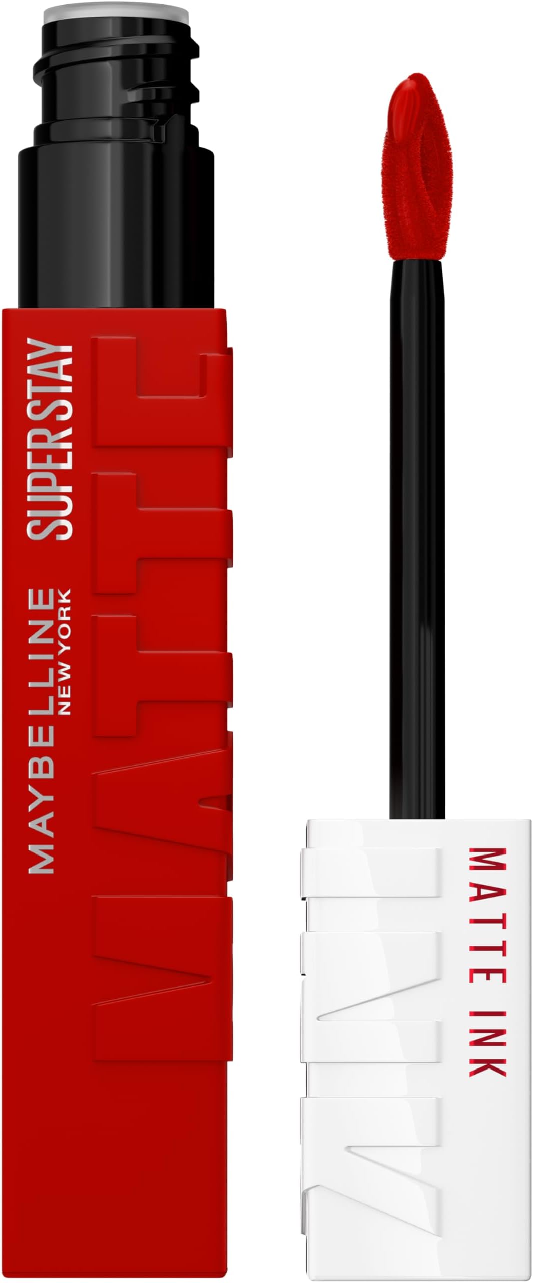 Super Stay Matte Ink Liquid Lipstick Makeup, Long Lasting High Impact Color, Up to 16H Wear, Exhilarator, Ruby Red, 1 Count, Packaging May Vary