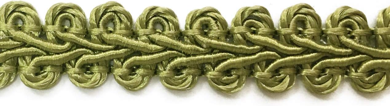 Blade 0.5 inch (12 mm) Width 4.9 ft (12 mm) Length 4.9 ft (12.5 m) For Crafts, High Quality Decoration, Trim Curtain, Accessories, Stylish, Gorgeous, Home, DIY Sewing, Rolled (Green)