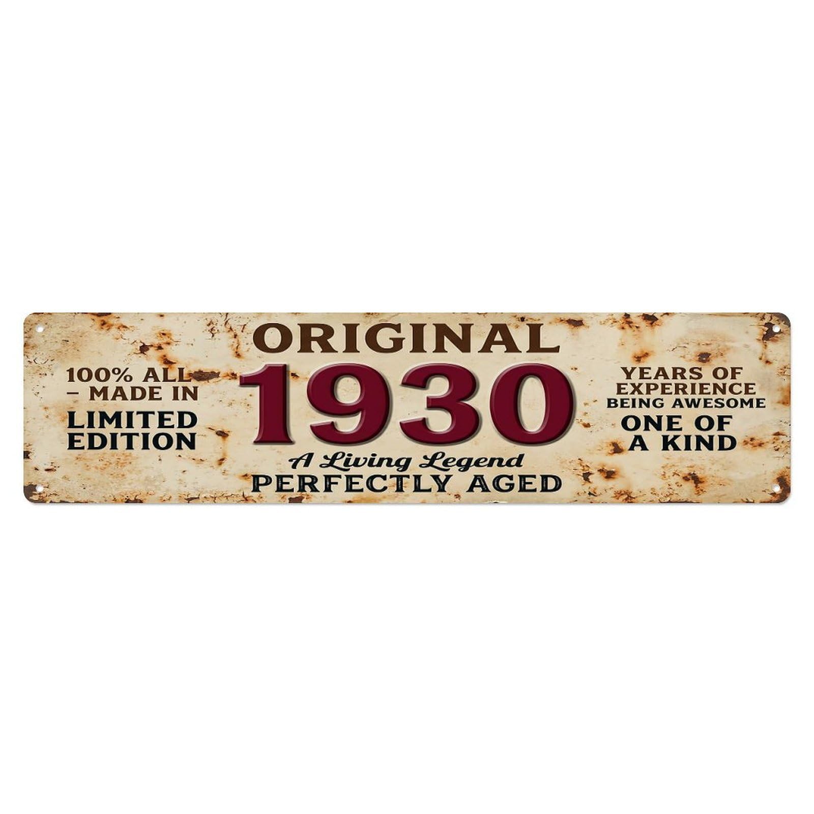 Original 1930 Limited Edition Perfectly Aged Live Legend Metal Tin Sign