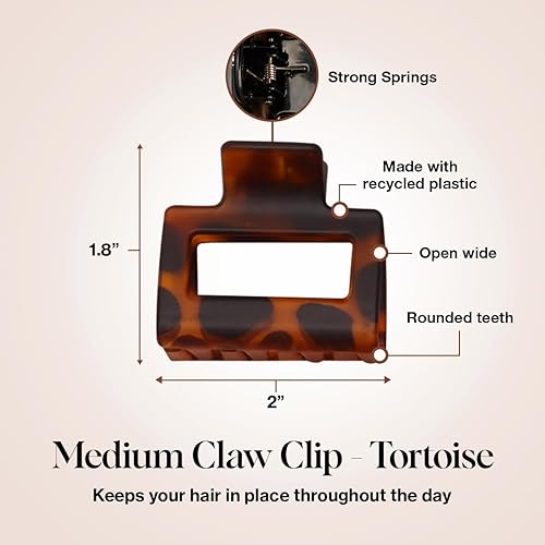 Miniatura 3 de Kitsch Pinzas para el cabello surtidas para mujeres, pinzas para el cabello con forma abierta para niñas, clip de garra plana, acabado mate,