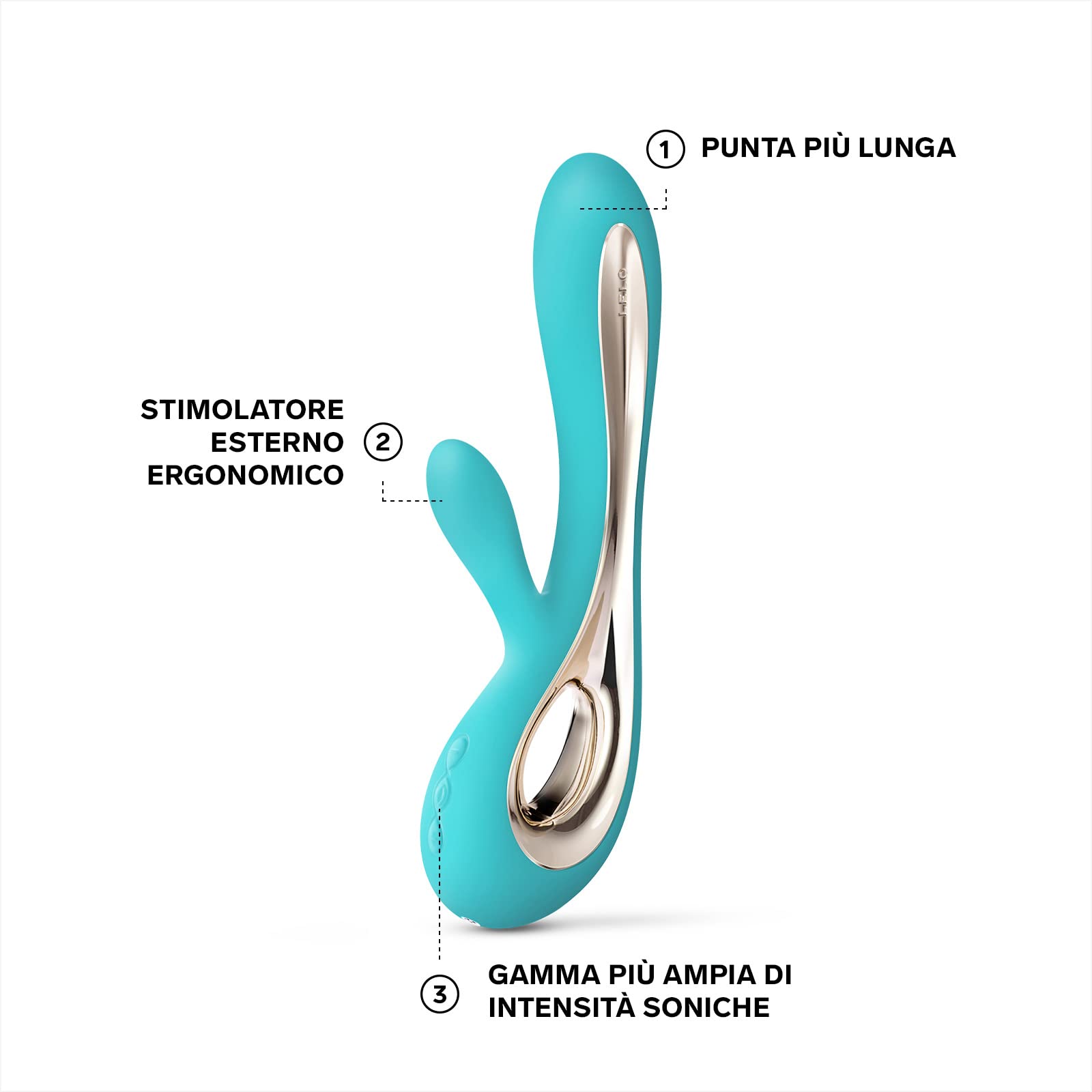 LELO SORAYA 2 Vibratore Rabbit per il Punto G e il Clitoride, Impermeabile e Wireless, Vibratore Donna con Stimolatore Clitorideo Femminile, Sex Toys per Donne, Vibratori Femminili, Aqua