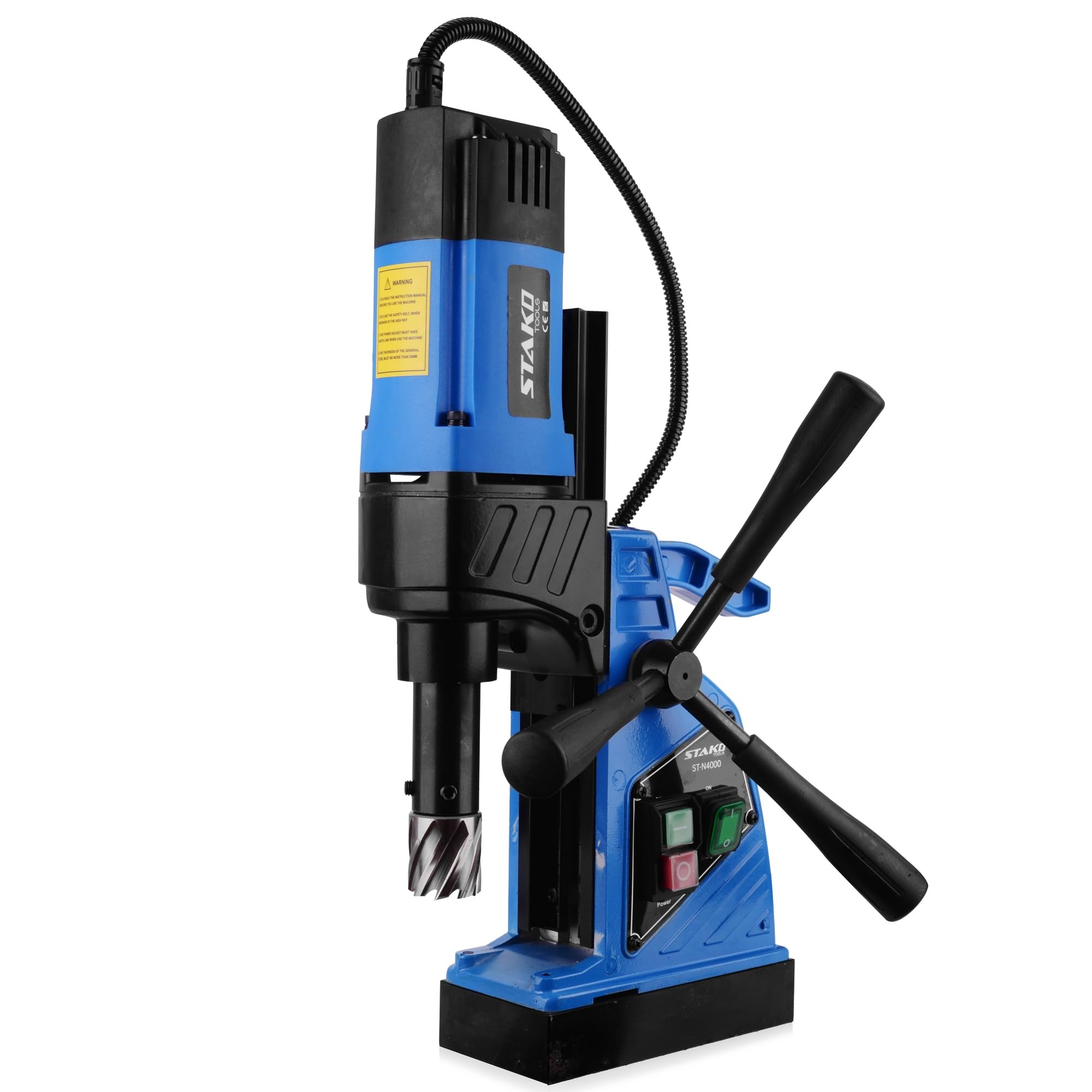 STAKO ST-N4000 Max Ø 40 mm Trapano magnetico 1480 W con valigetta – Magnetkraft 15500N – Carotatrice portatile per lavorazione dei metalli con Weldon 19 mm e Mandrino B16 3-16 mm – Leight 10 kg