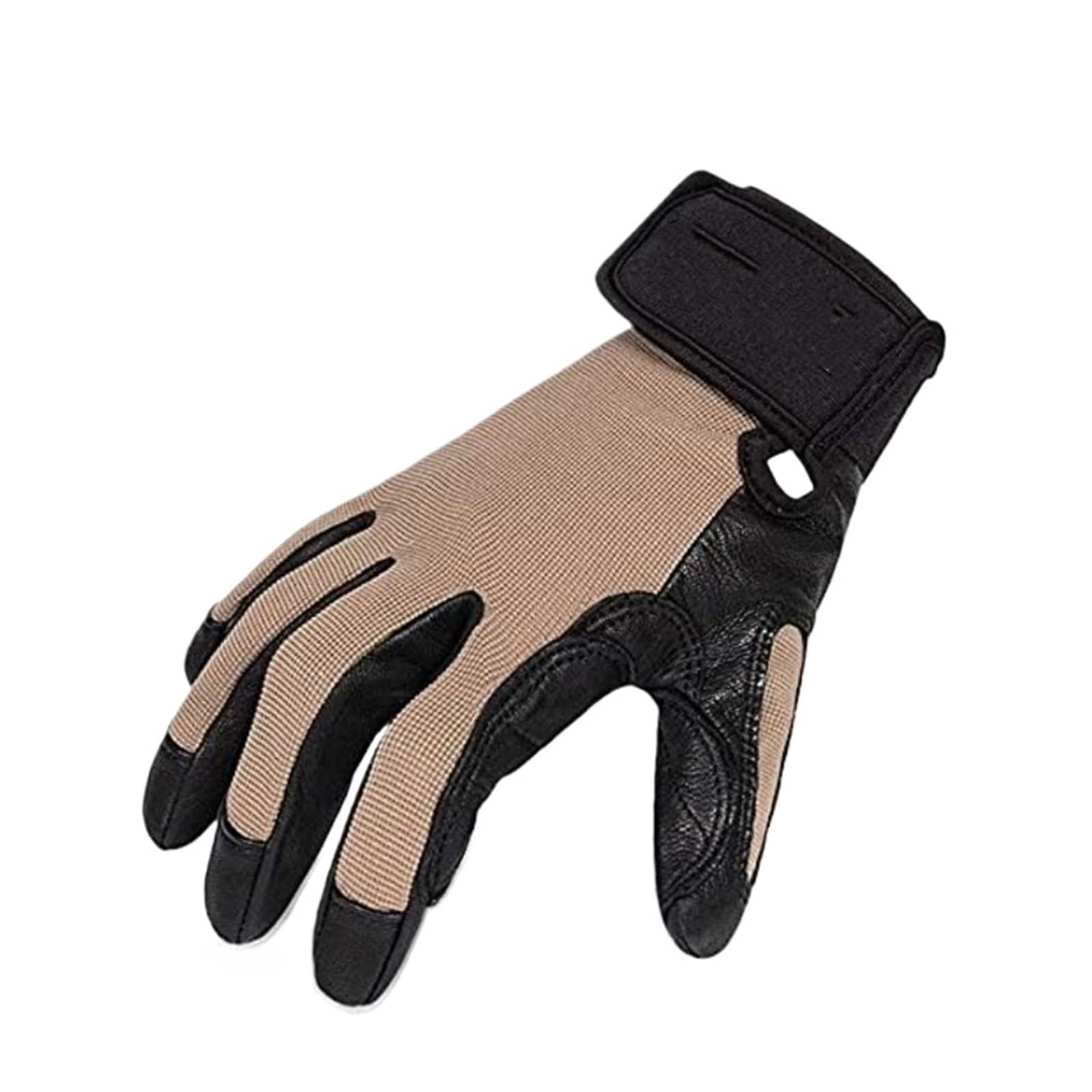 Genérico Guantes de Seguridad para Escalada, Compatible con XYEHS, M L XL | Palma y punta de dedos reforzadas, negro y marrón, EN388 3121X, cierre de gancho y bucle, adulto