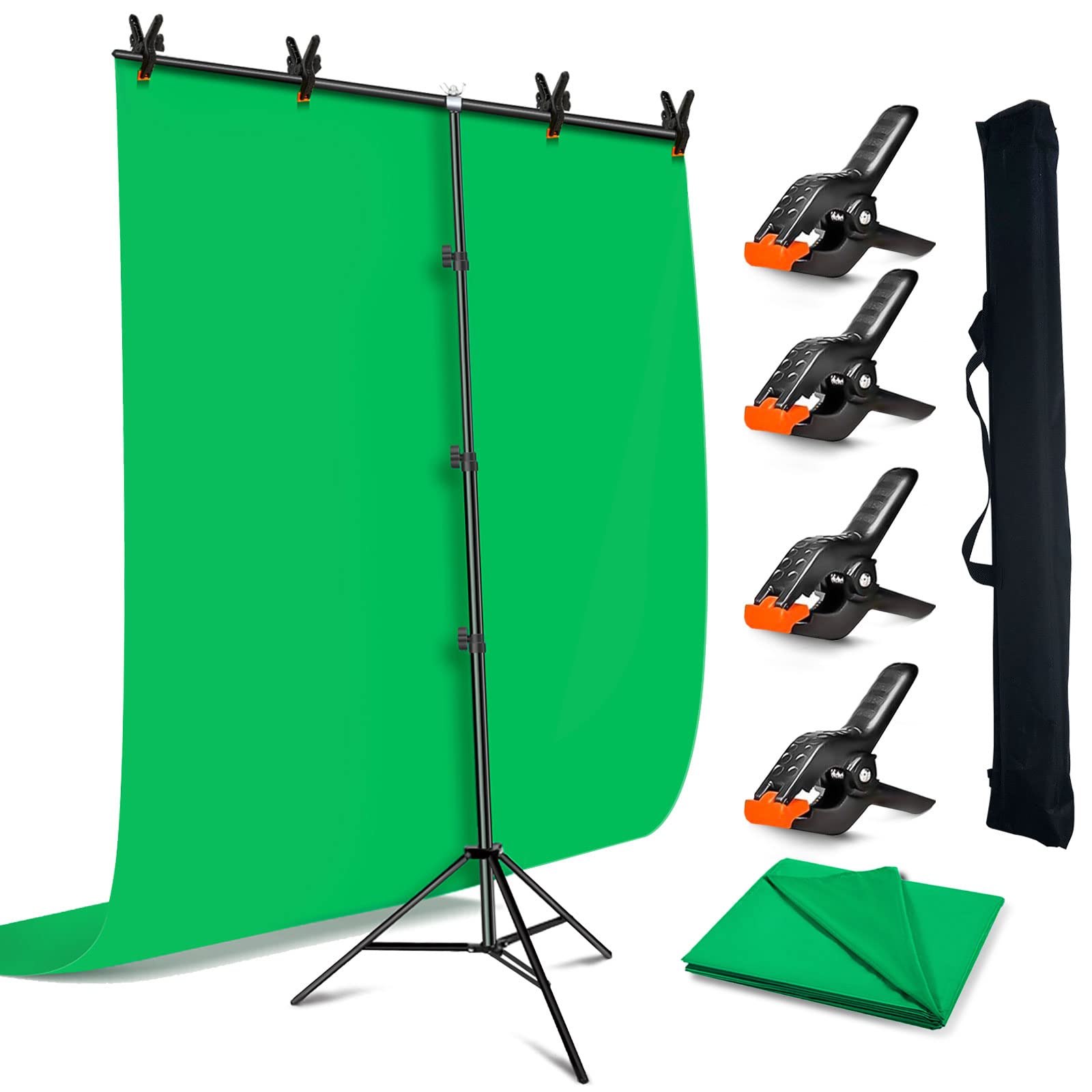 Buy Green Screen Backdrop with Stand Kit 5 X 6.5 Ft Portable Chromakey