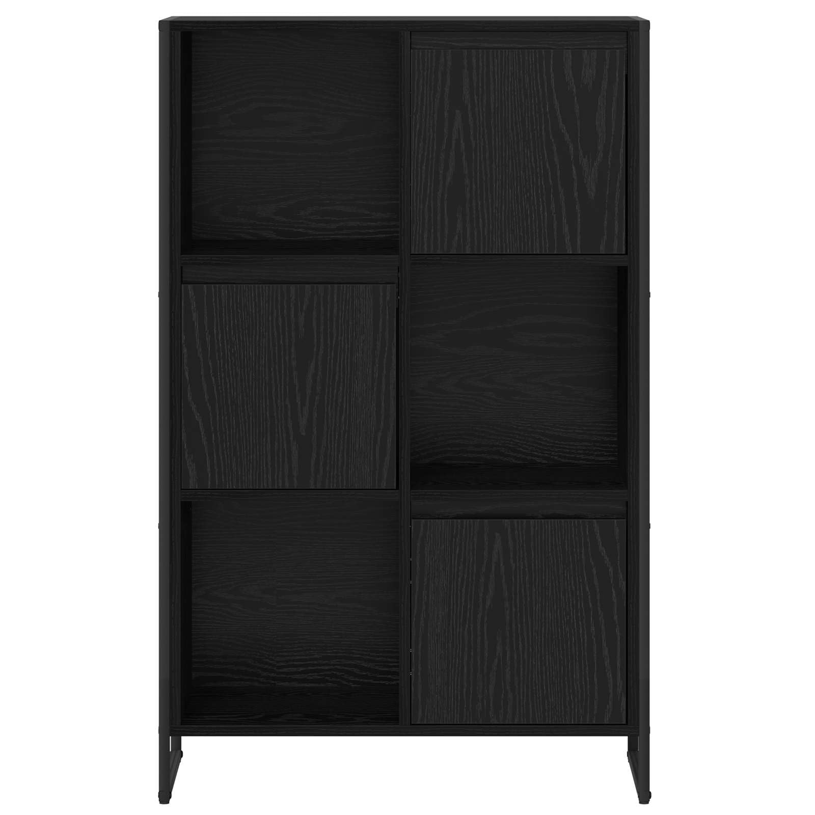 Libreria 68 x 30 x 108,5 cm, in legno con 3 ante e robusto telaio in acciaio, per soggiorno, ufficio, camera da letto, corridoio, biblioteca, divisorio, salvaspazio, durevole, design moderno