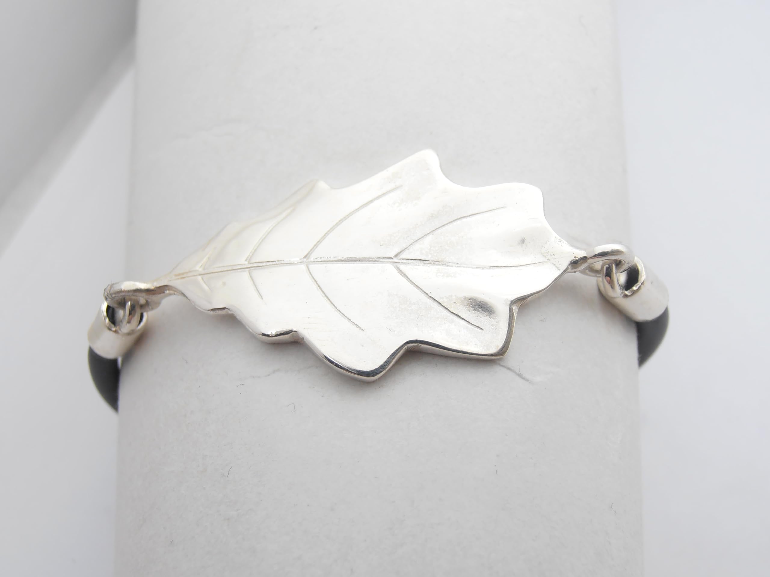 Quercia : Braccialetto in Argento 925 - Bracciale con Foglia Simbolo di Forza e Giustizia