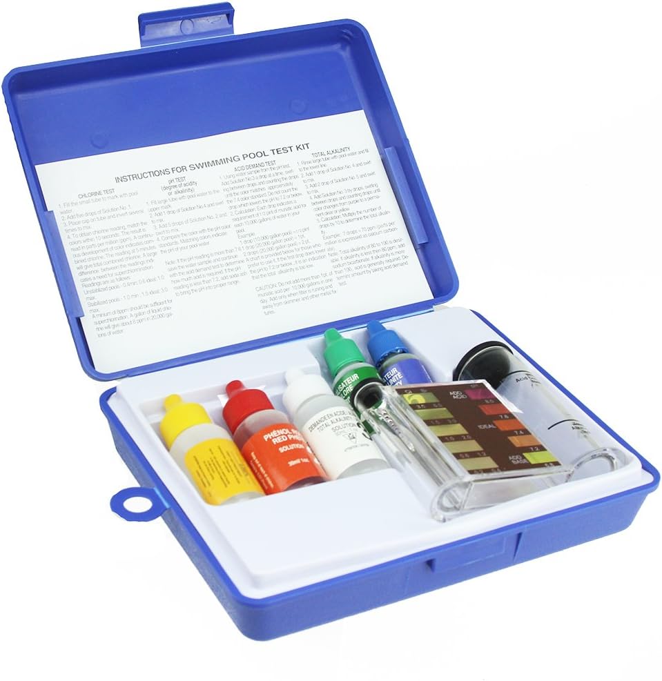 5-Piece Swimming Pool Test Kit with Tester Block and Case