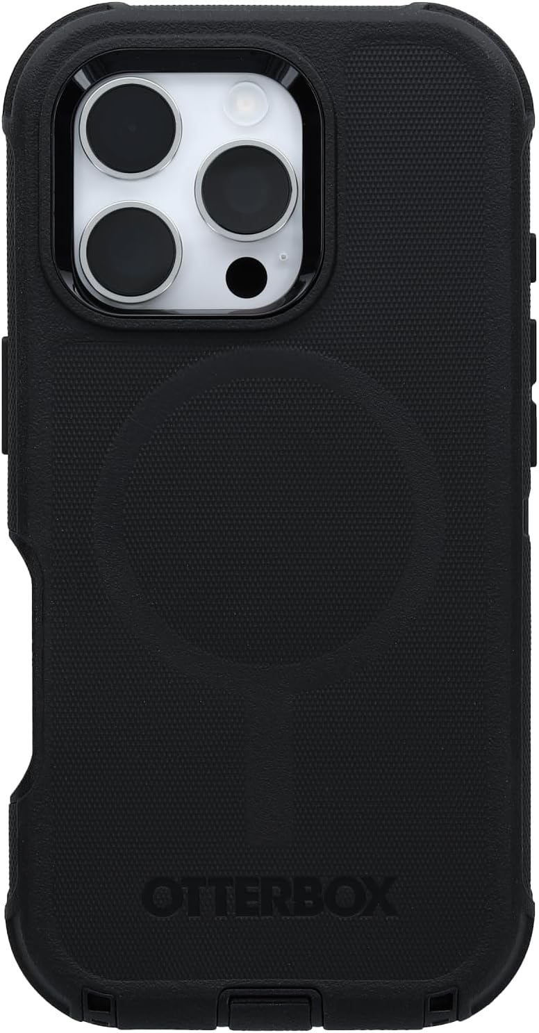 OtterBox iPhone 16 Pro Defender Series Case - Black - Tough, Rugged & Durable iPhone Case, Snaps on MagSafe, Multi-Layer, Impact Absorbing iPhone Case