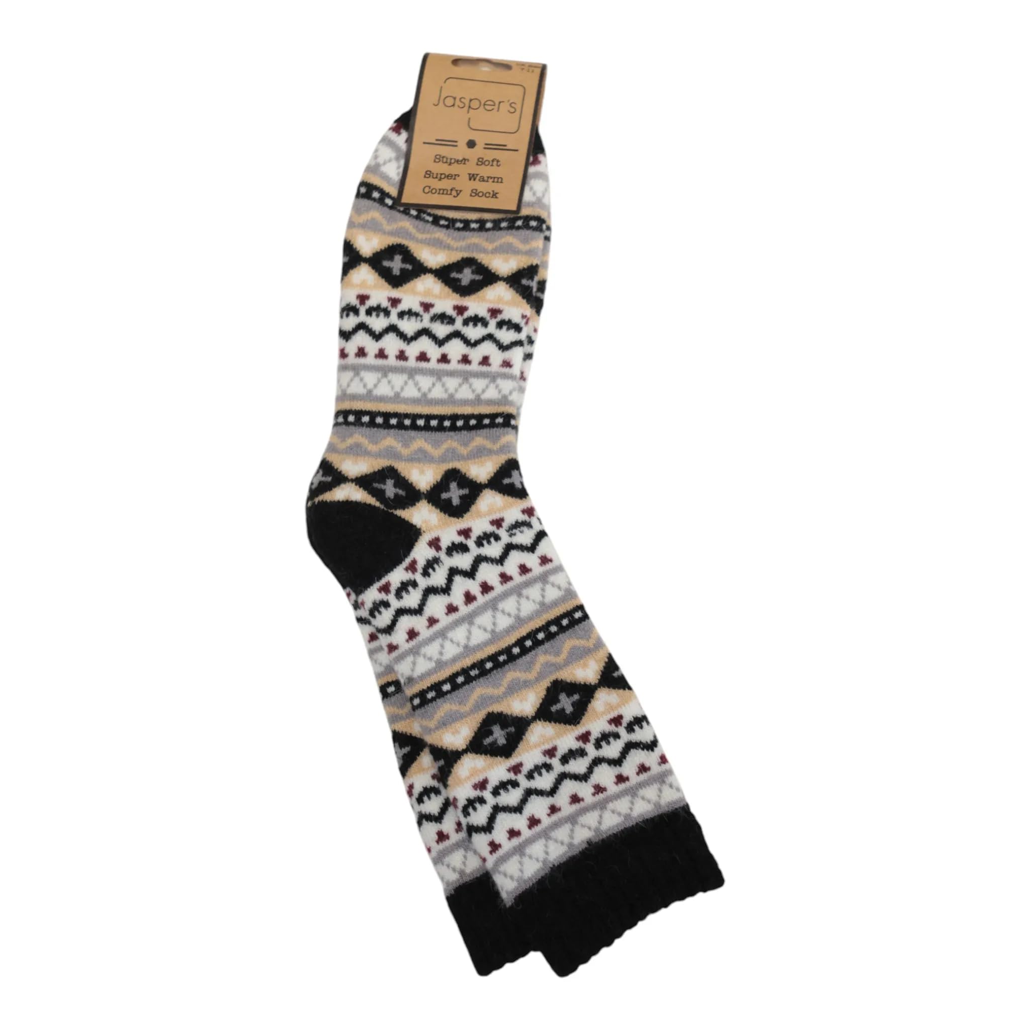 Jess & Lou Men's Multicolor Socks - Nordic Cosy - Black