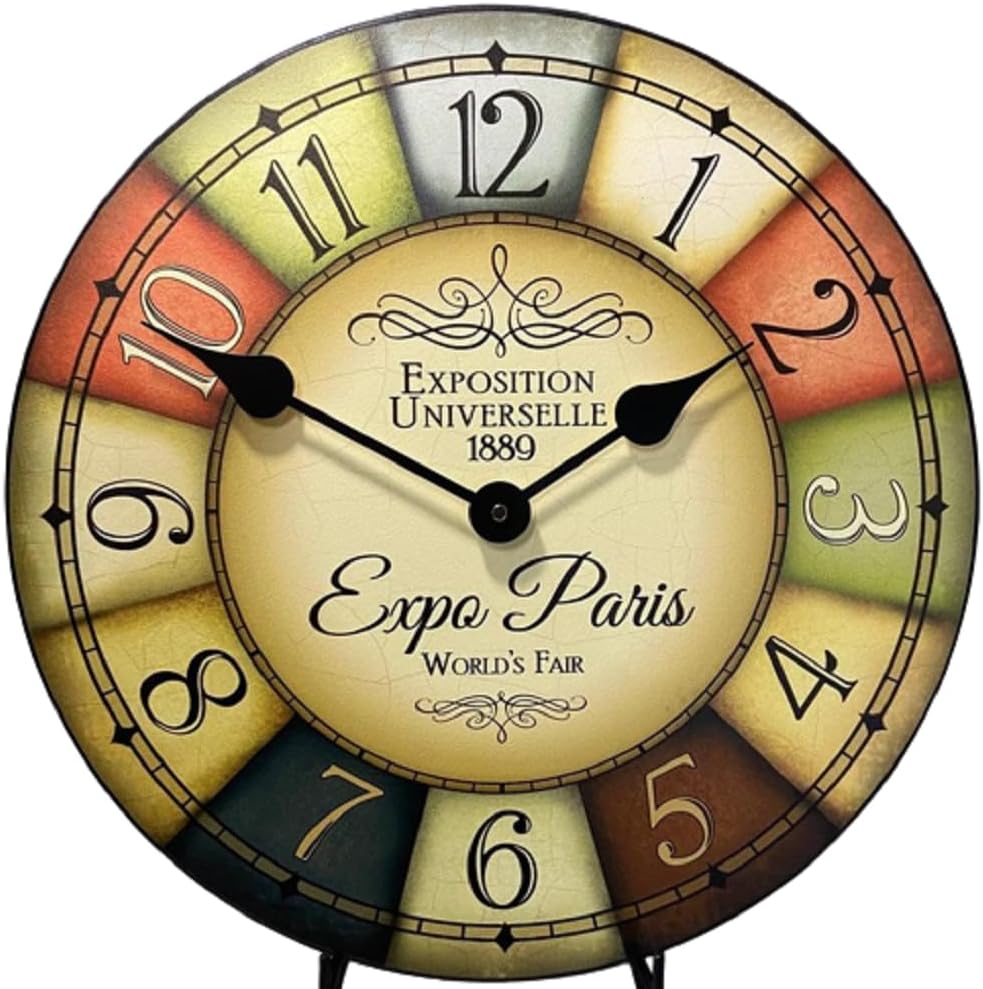 1889 Paris World's Fair Wall Clock | Ultra Quiet Quartz Mechanism | Hand Made in USA Beautiful Crisp Lasting Color | Comes in 8 Sizes | 10 Inch