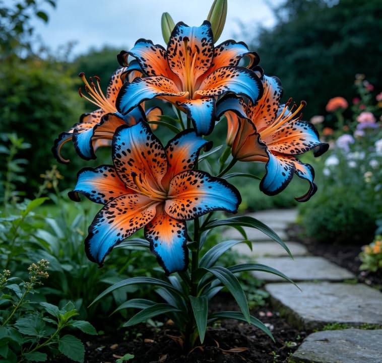 Fragrant Perennial Lily Plants – Unique Rare Lily Bulbs, Excellent for Yard Borders, Patio & Home - Perennial Easy Grow for Garden Displays-4 Bulbs-C