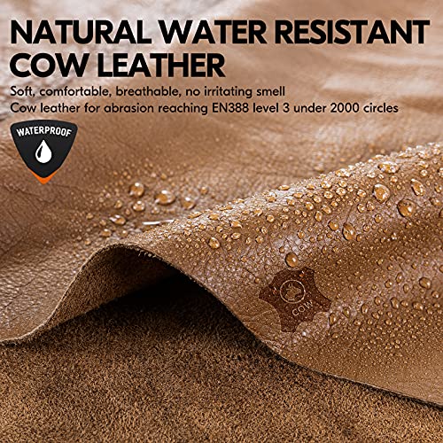 Vgo... 1-Pair Safety Leather Work Gloves, Mechanics Gloves, Anti-Vibration Gloves,Water Resistant, Medium Duty (Size Xl, Brown, Ca9765Wp) #TOP1