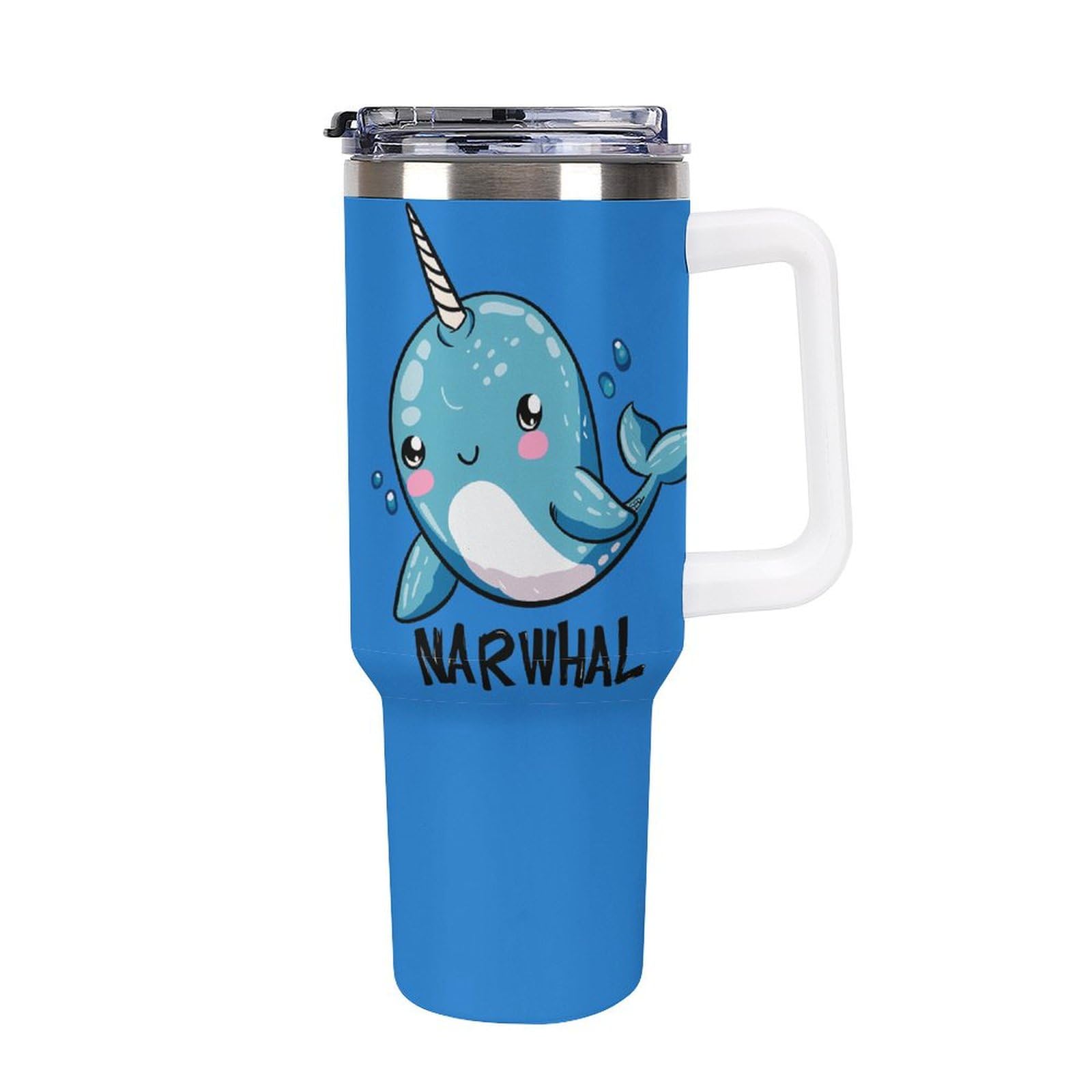 Taza de té y agua Blue Narwhal, gran capacidad de 40 oz para coche 8