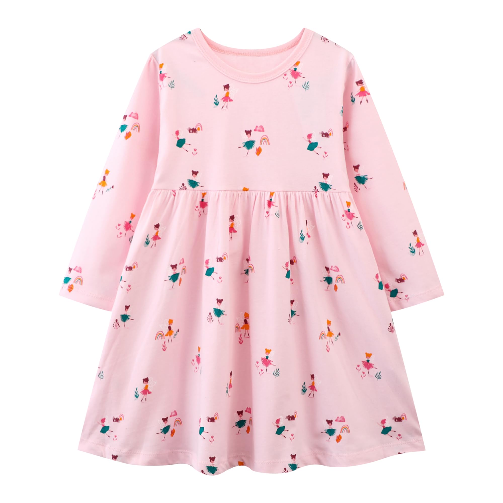 Baogaier Vestido Niña Unicornio Impresión Algodón Lentejuelas con Tul Cuello Redondo Vestidos Princesa para Fiesta de Verano Ropa Talla 2-7 Años