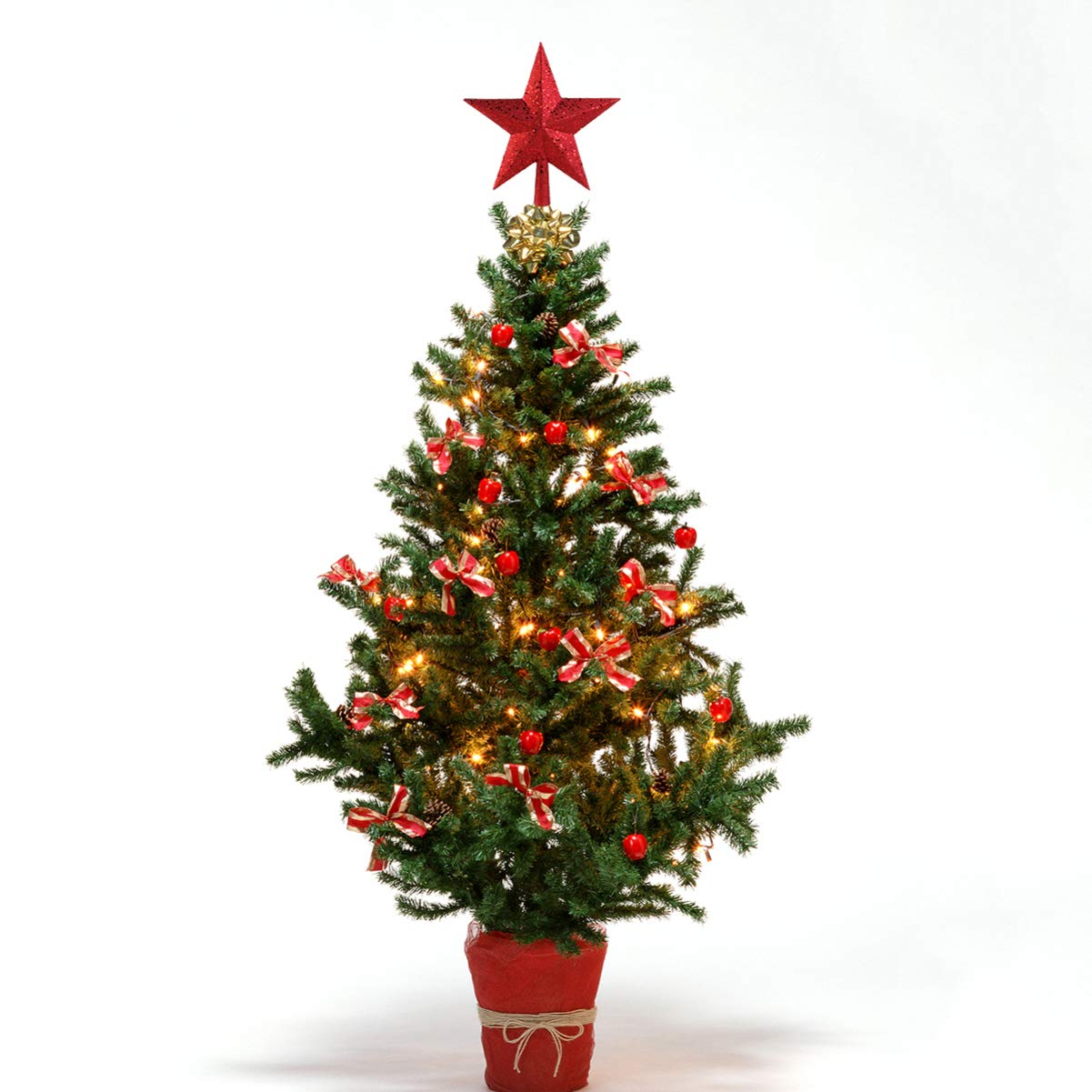 Nicexmas Christmas Tree Top Star Topper Star Tree Ornament Red (23 cm) Rot (11.5cm) - Image 2