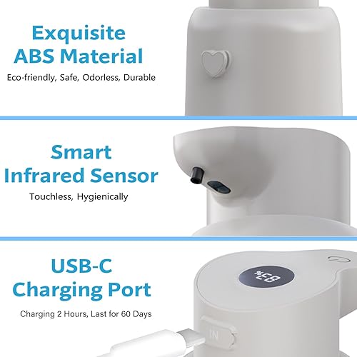 Miniatura 5 de Dispensador automático de jabón líquido, sin contacto, dispensador automático de jabón líquido de 15 oz14.2 fl oz para baño y cocina, sin