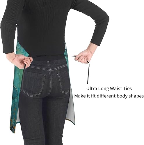 Miniatura 6 de Delantal impermeable con 2 bolsillos, delantales de chef de cocina, baberos para cocinar, hornear, pintura, jardinería, aseo