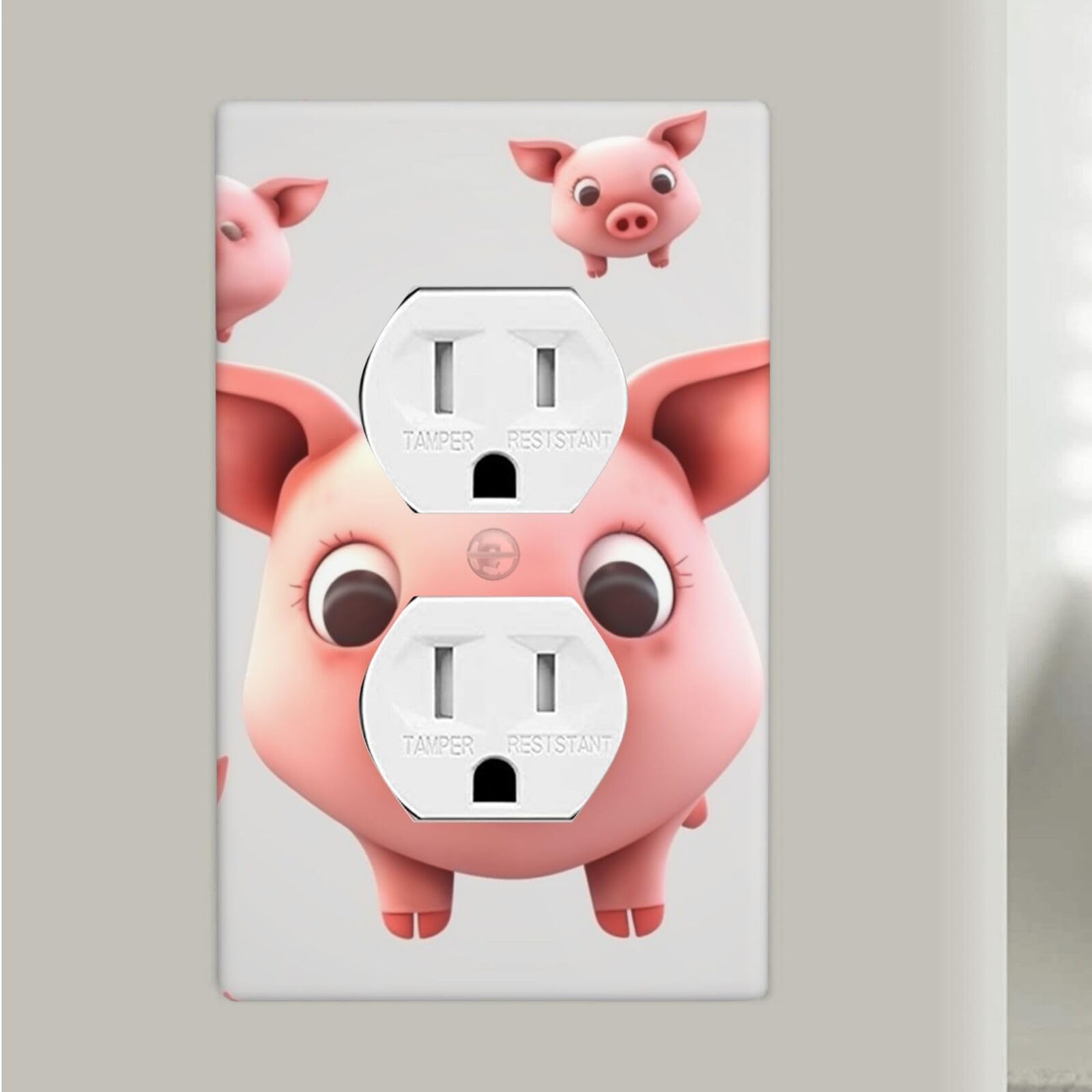Smiling Duplex Receptacle Outlet Covers, 1-Gang Standard Size Wall Plates Unbreakable Polycarbonate Electrical Switchplate Cover Faceplate For Bathroom Kitchen Decor