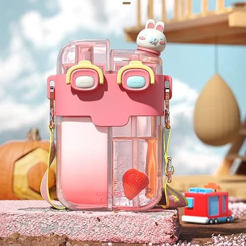 Miniatura 8 de Aufona Botellas de agua Kawaii de 25 onzas con dos formas de beber, dos bebidas diferentes en una taza, bonita taza creativa para beber al aire