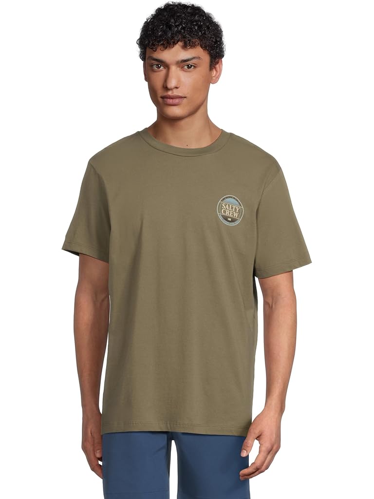 Olive Salty Crew Simple Fade Short Sleeve Tee