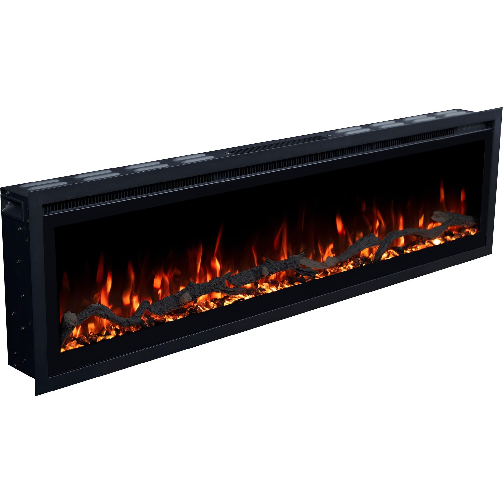 Regal 106 - Chimenea eléctrica de pared de alta calidad, 106 x 35 x 12 cm, chimenea LED con calefacción 900/1800 W