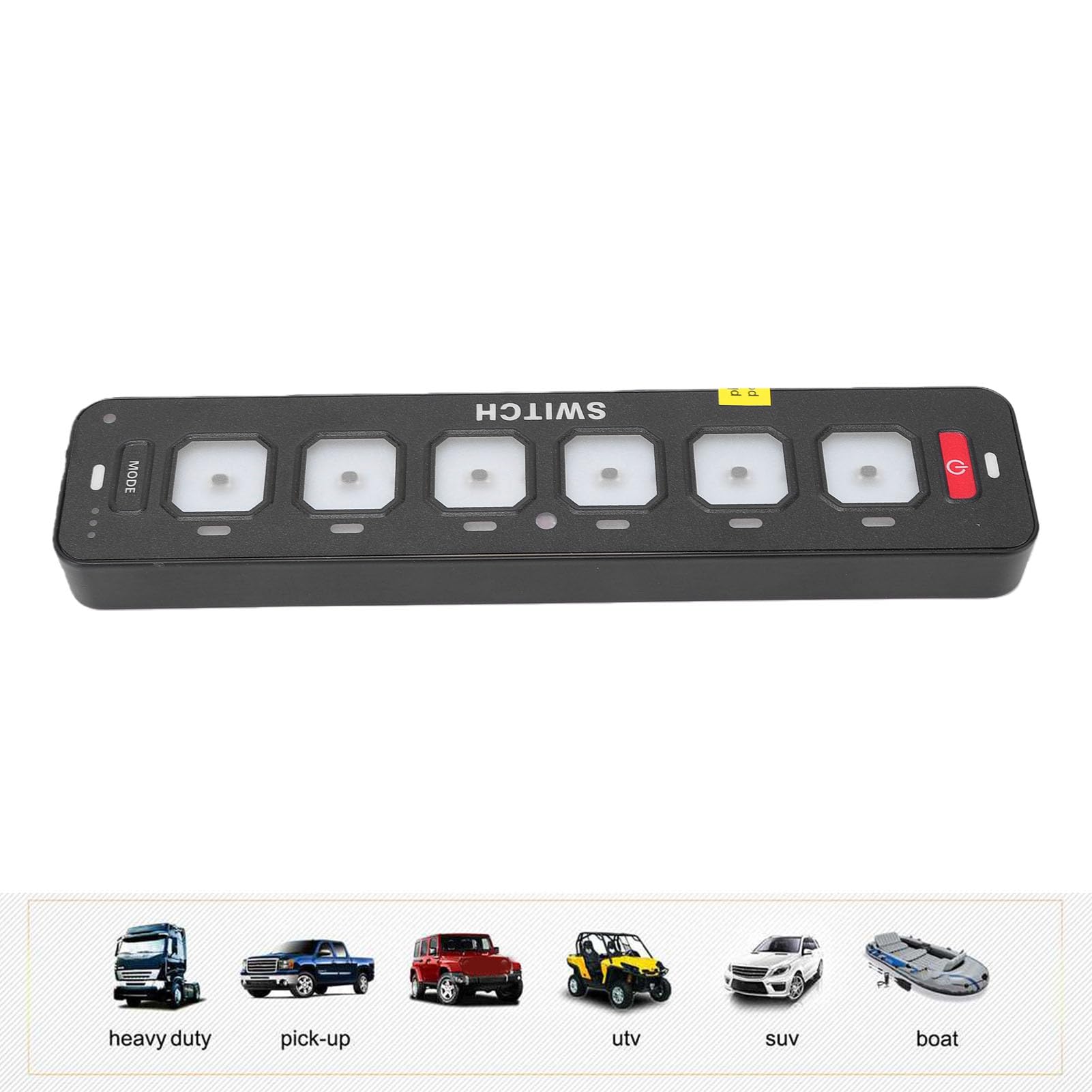 Cryfokt 6 Gang Switch Panel for Trucks, Boats, and ATVs | Podświetlenie RGB, niezależne sterowanie, wytrzymała konstrukcja, automatyczne przyciemnianie