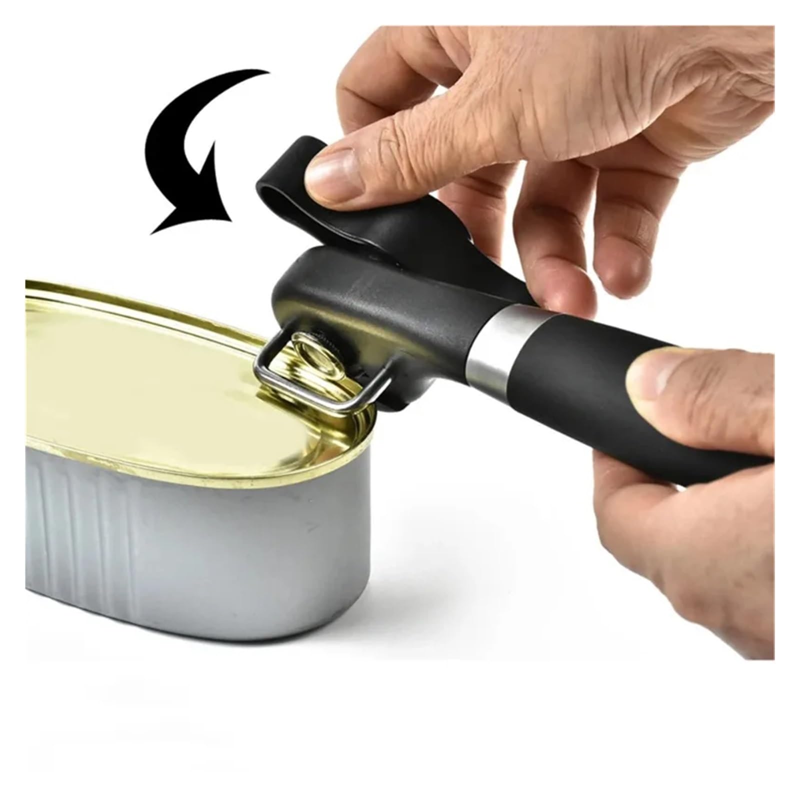 Abridor de tarros latas, herramientas cocina, cuchillo for botellas, mano