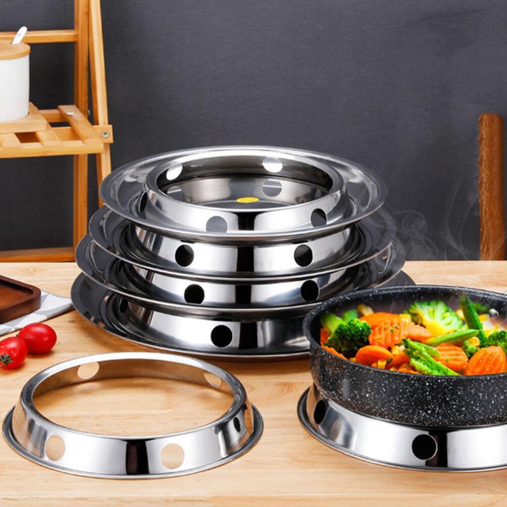 Hemobllo 2pcs Wok Ring Heat-resistant Gas Stove Rack for Kitchen Cooking Durable Pot Holder Easy to Clean and Install for Home Use
