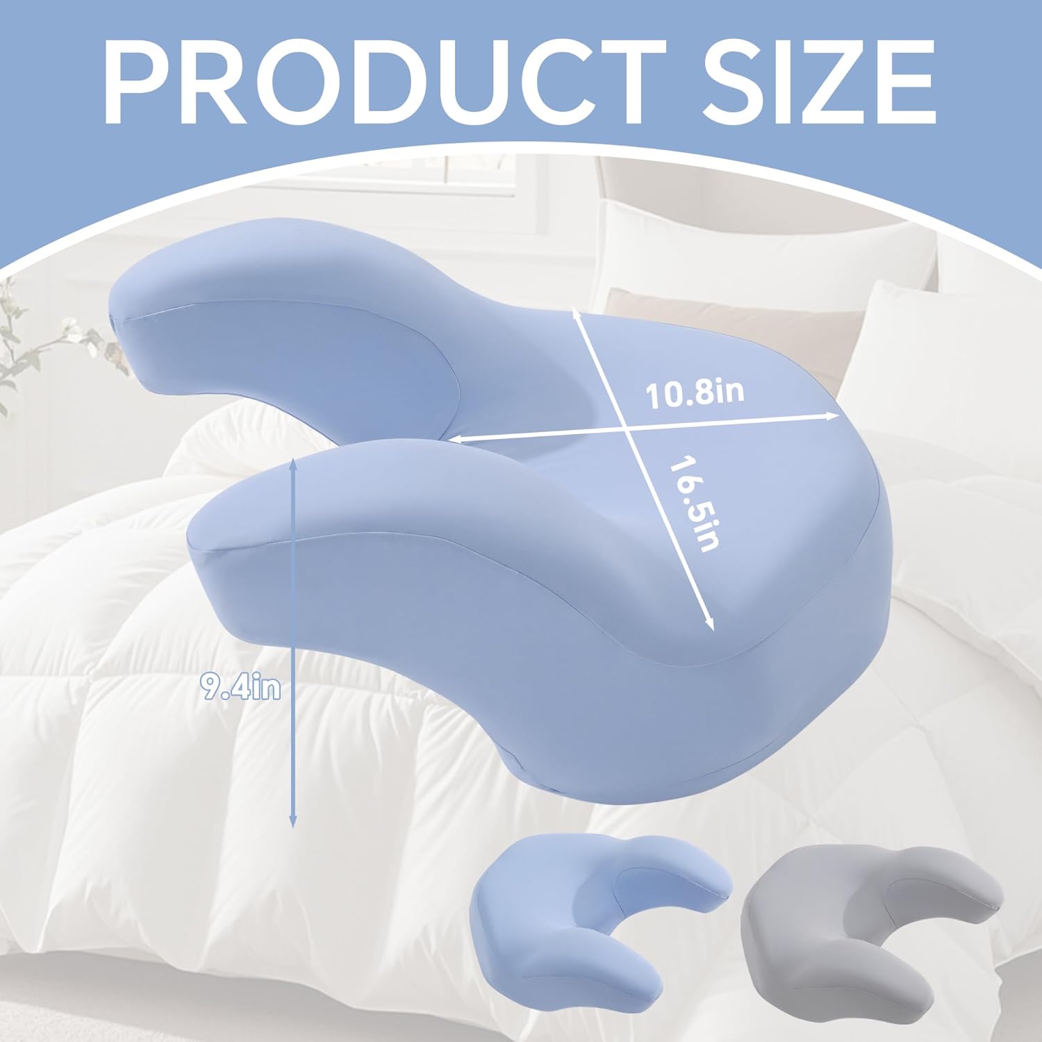 ROYALAY Back Sleeping Training Pillow Wrinkle Prevention, Memory Foam Beauty Pillow for Neck Shoulder Support, Sleep on Your Back Reduces Pressure on Skin