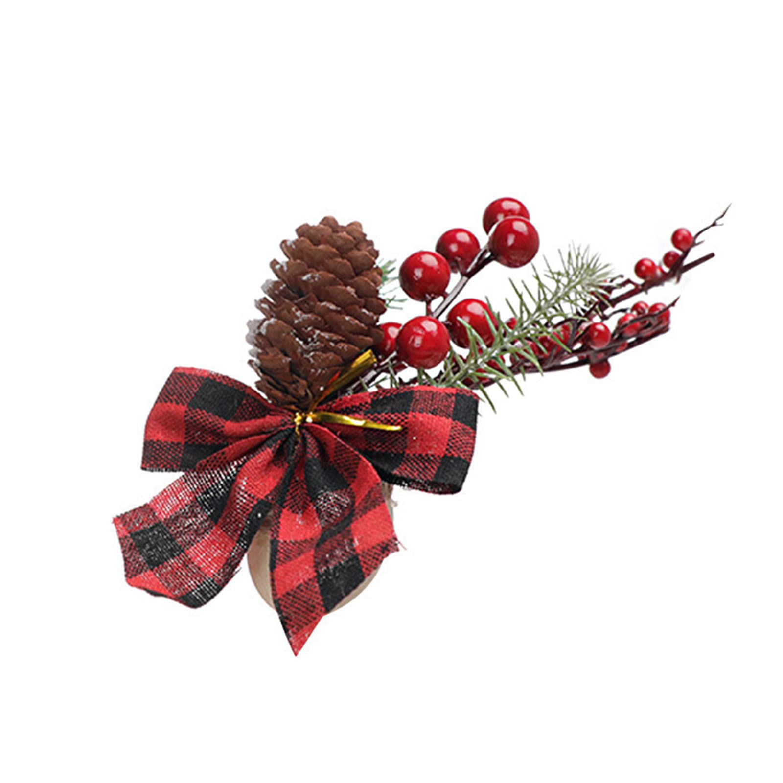 MALSSE Pine Cone Napkin Holder Red Berries Napkin Holder Serviette Buckle Holiday Table Dinner Decorations Tissue