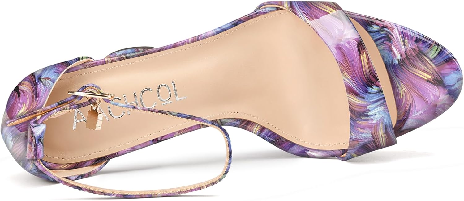 Aachcol Womens Platform Chunky High Heels Open Toe Ankle Strap Block Heeled Sandals Prom Sexy Dress Shoes 5.1 Inches Heels - Image 6