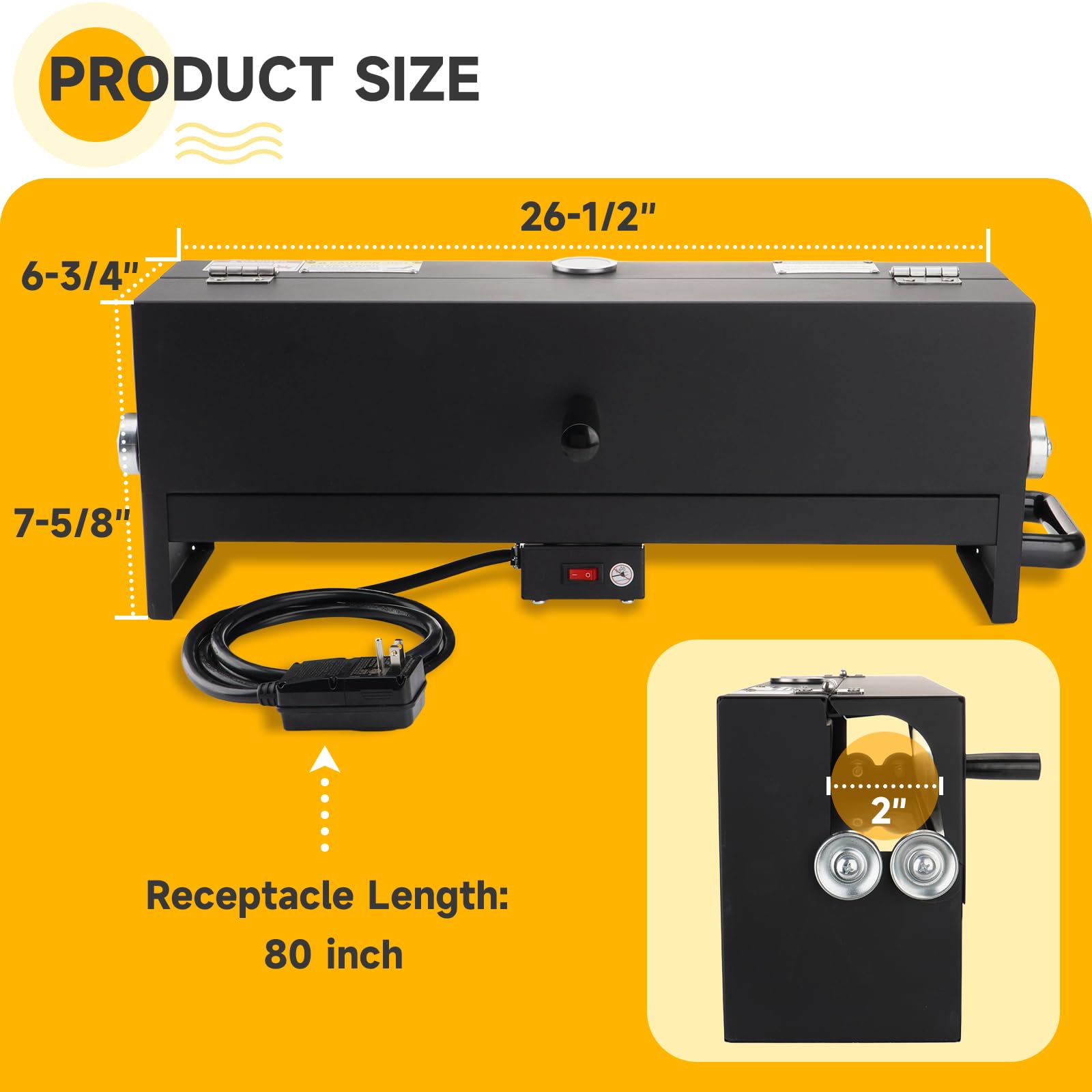 Calentador de flexión de conductos de PVC de 1/2 a 2 pulgadas con detector de temperatura para secciones de tubo de PVC de 24 pulgadas, herramienta dobladora de calentador de tubos de PVC