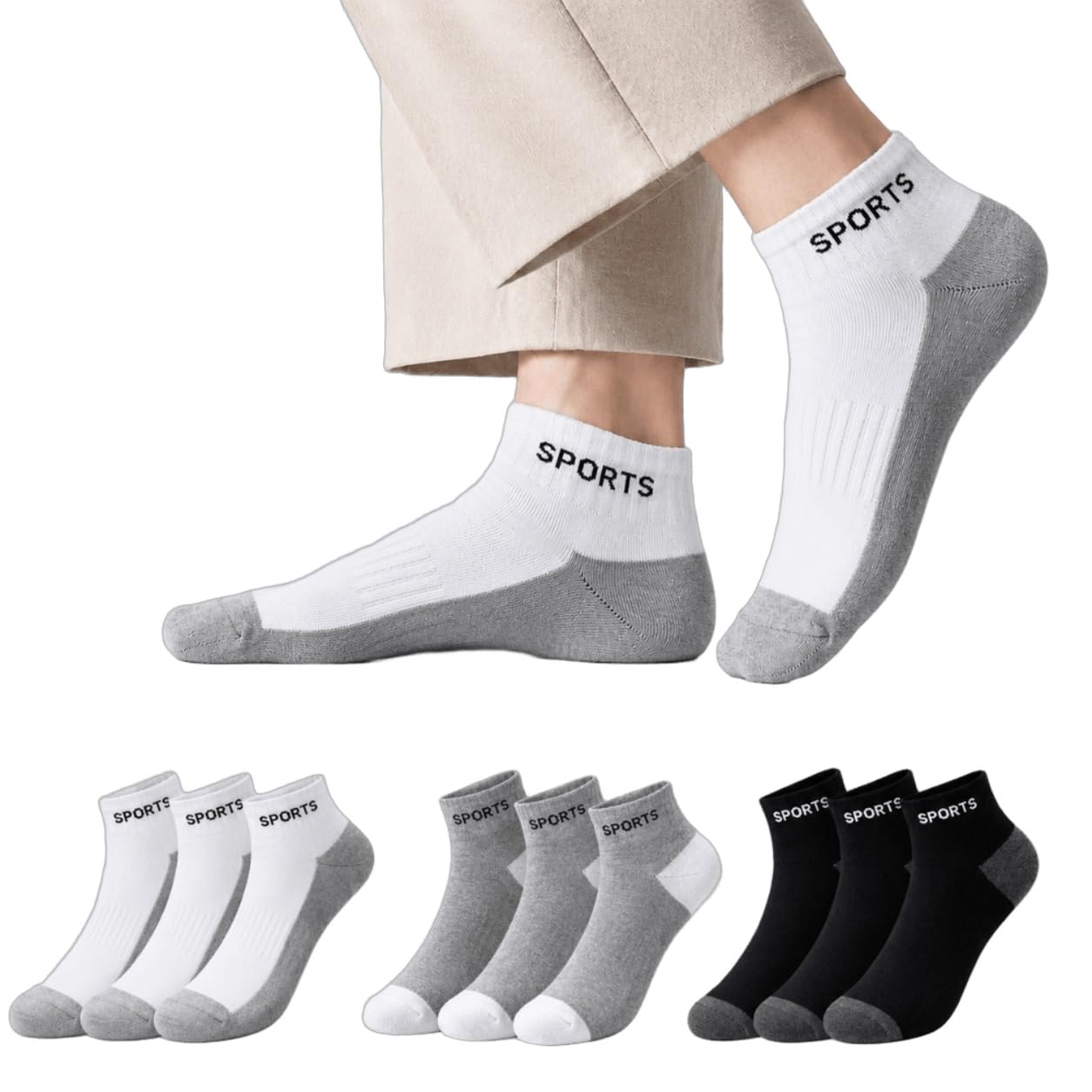 ankle Length Socks for men | Ultra Soft made of cotton | Sports Socks for Boys | Breathable And Stretchable Socks for Boys & Men | Sneaker Shoes Socks, Multi (Pair of 3)-image-29