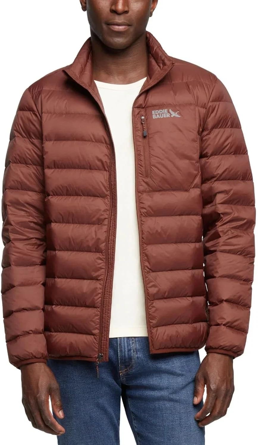 Eddie Bauer Men's Down Packable Jacket (US, Alpha, X-Large, Regular, Regular, Red)