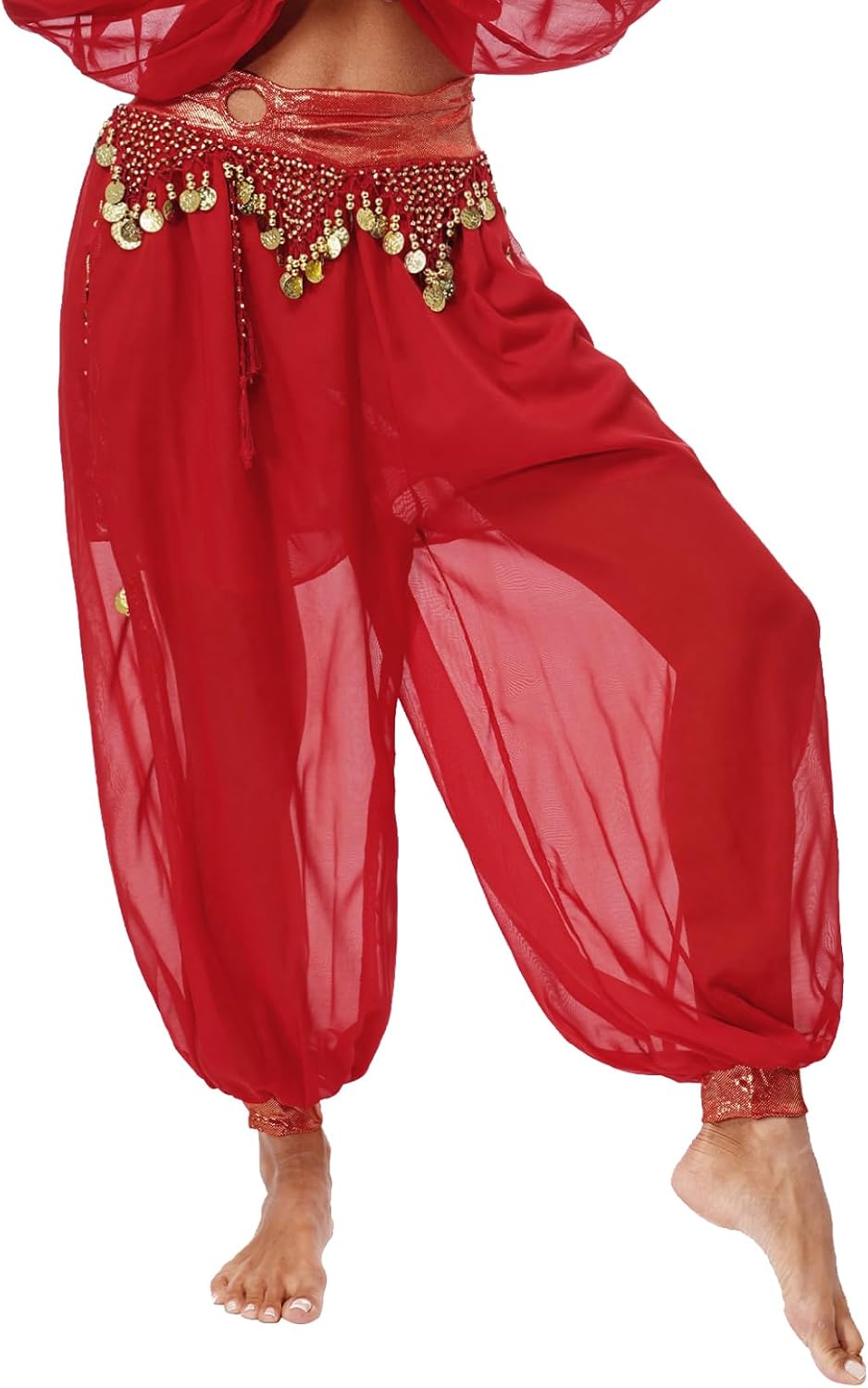 Women Belly Dance Costume Pants Sequin Shiny Harem Yoga Pants Bloomers Arabic Halloween Trousers