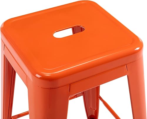 Miniatura 68 de Vogue Furniture Direct Taburetes de bar de metal de 24 pulgadas, taburetes de bar de altura de mostrador, taburetes apilables para interiores y