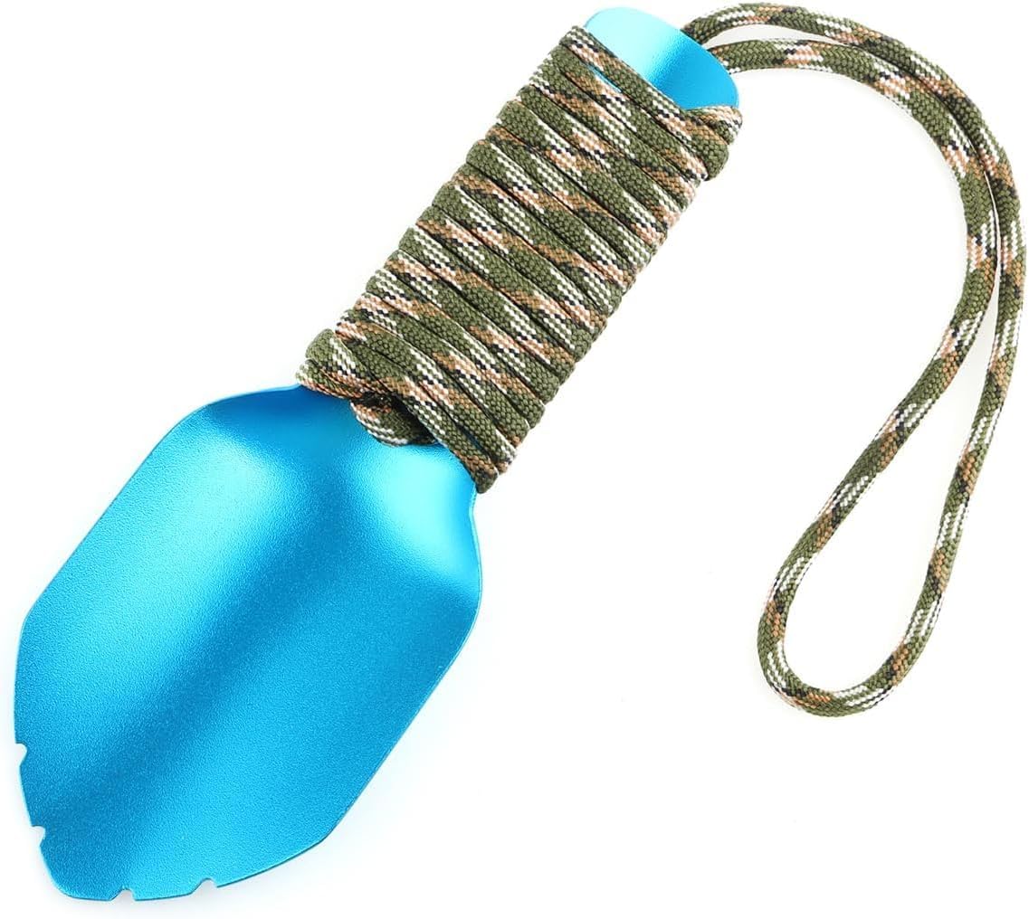Backpacking Trowel Ultralight Camping Shovel Hiking Trowel Garden Trowel Small Potty Shovel (Blue)