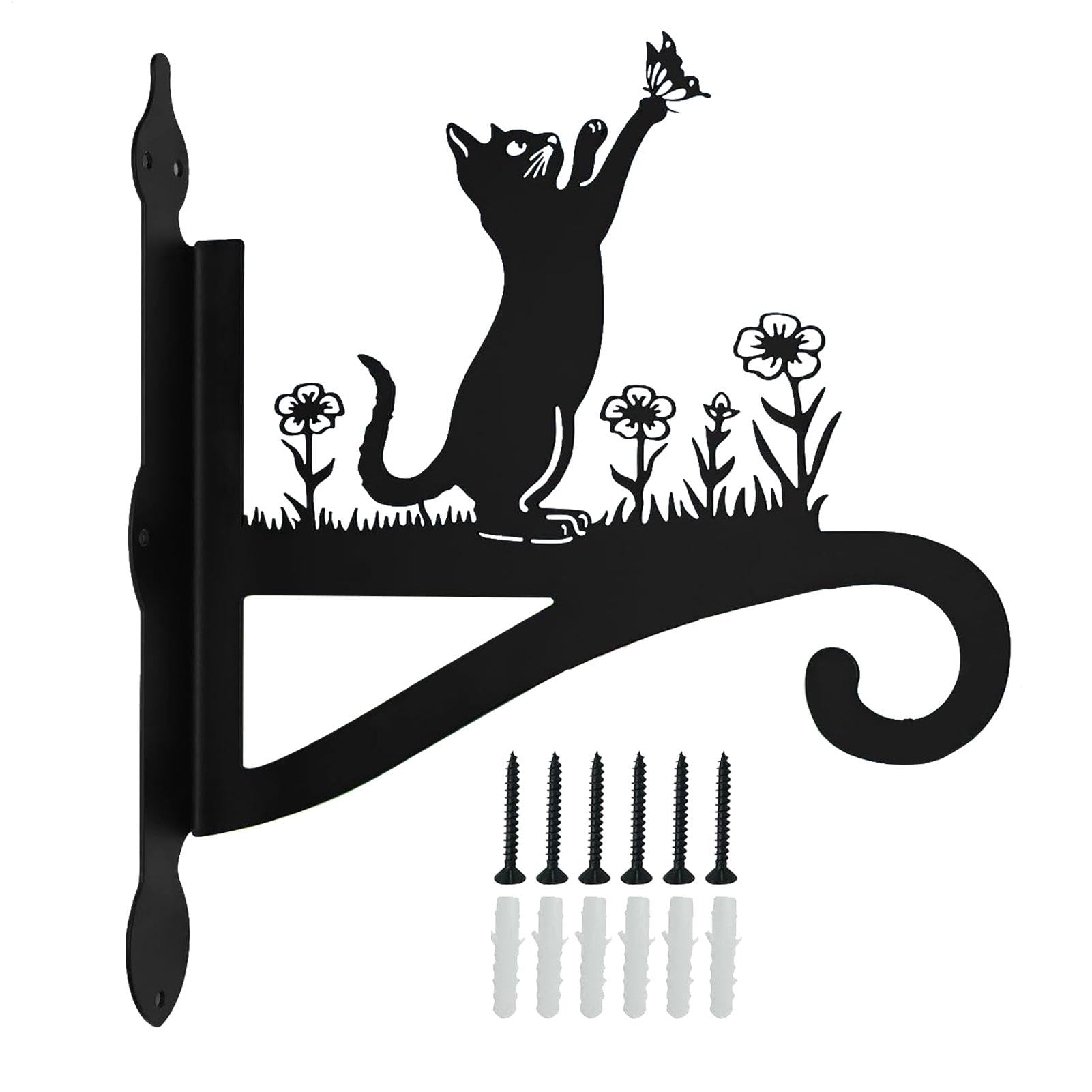 Hanging Plant Bracket - Metal Plant Hanger Decor | Silhouette Wall Mount Plant Hangers | Wall Mounted Iron Decorative Wall Hanger Hooks for Hanging Plants Flower Baskets Bird Feeders Wind Chimes