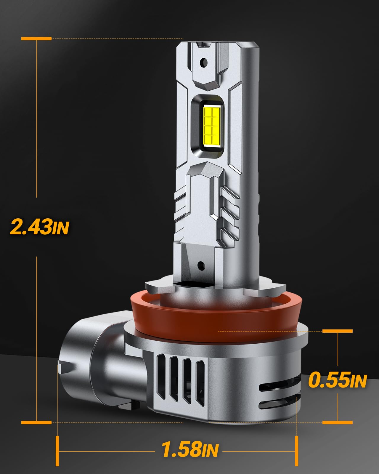 SEALIGHT Lampadine H11 Led H8 H9 LED 2024 più recenti Faro Auto Vehicle, 24000LM sostituzione alogena H11 design 1:1, plug-n-play, confezione da 2