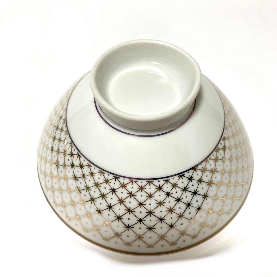 Amazon.co.jp: ご飯茶碗 お茶碗 ホワイト ゴールド 有田焼 金縁