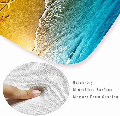 Miniatura 3 de Alfombras de baño de espuma de esponja absorbente suave para baño y cocina (21 x 35.5 pulgadas), tapete de franela antideslizante brillante