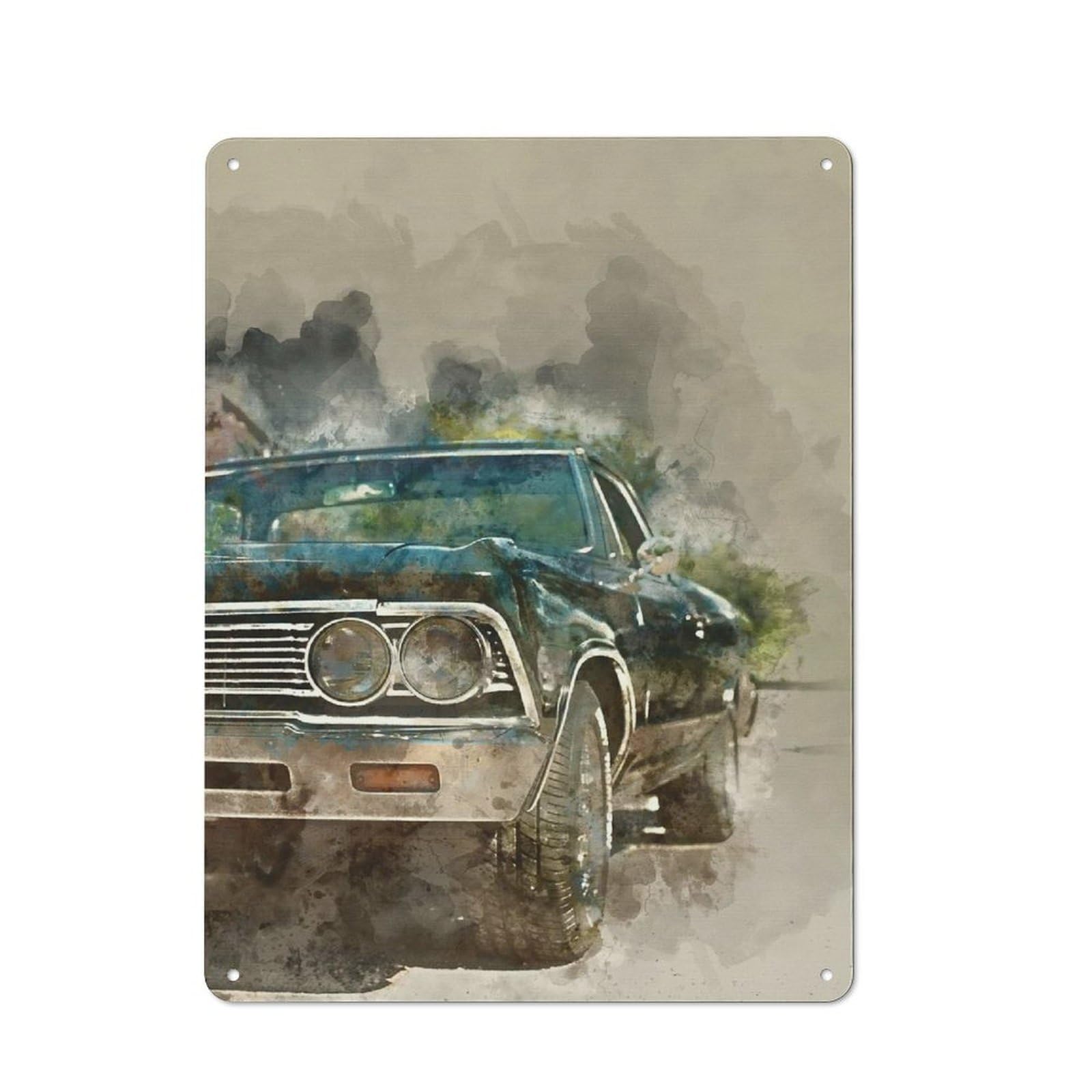 Junmoney Vintage Car Retro Metal Plaque 40X30cm For Guest Room Or Hallway, Housewarming Present For People Styling Guest Room And Hallway