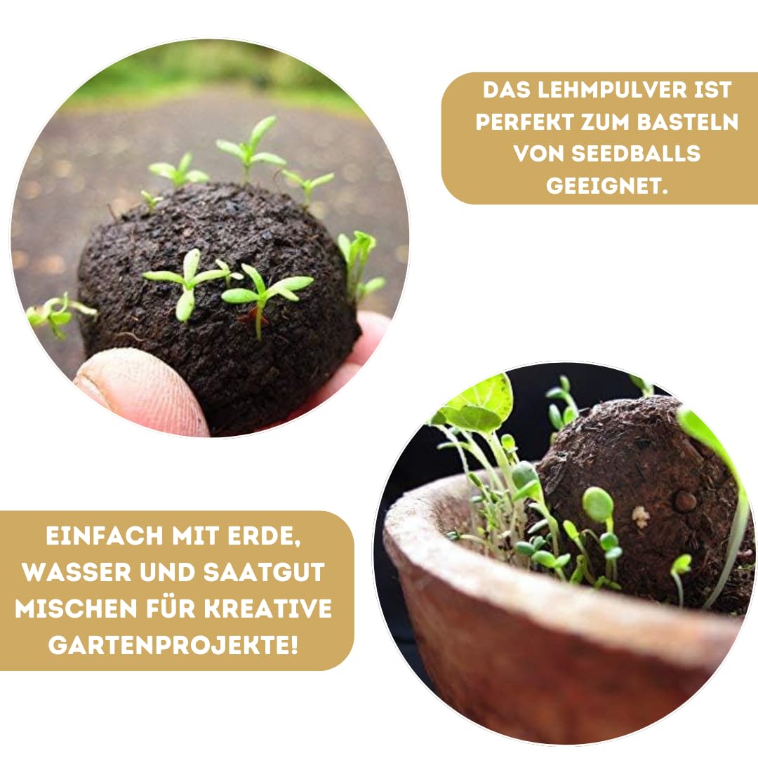 Doubleyou Geovlies & Baustoffe Lehmpulver | 20 Kg | Naturprodukt | Ideal für Terrariengestaltung und Insektenhotels | Perfekt zum Modellieren und Basteln | Terrariensand I Bodengrund I Samenbomben
