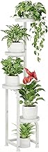 Snazzy Corner Plant Stand Indoor Outdoor, Tall Metal Flower Pot Stands for Multiple Plants, 4 Tier White Heavy Duty Plant Shelf for Patio Garden Balcony Living Room Bedroom