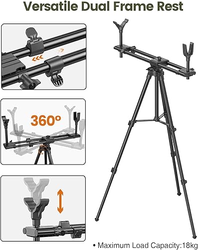 Miniatura 8 de Hunting Rests, Shooting Tripod with Dual Frame, Flexible Orientation, Adjustable Height, Shooting Tripod Max Provide Maximum Shooting Stability for