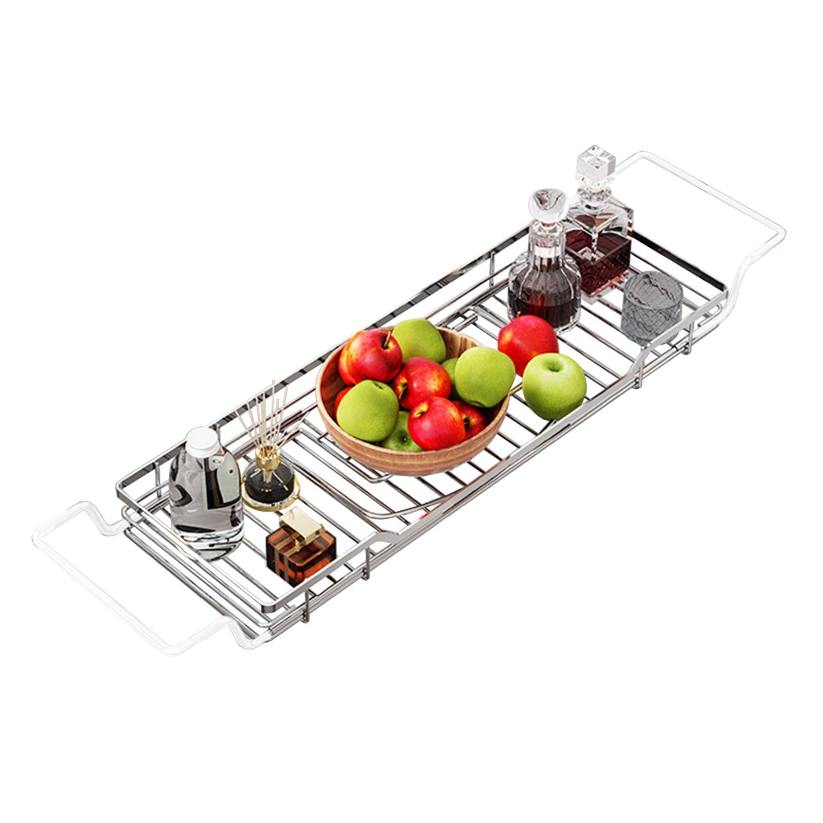 JKJZSALJ Bath Traybathroom Bathtub Retractable Storage Rack Bathtub Support Rack Flat Bracket Stainless Steel Bathtub Rack 67 18.5 5Cm